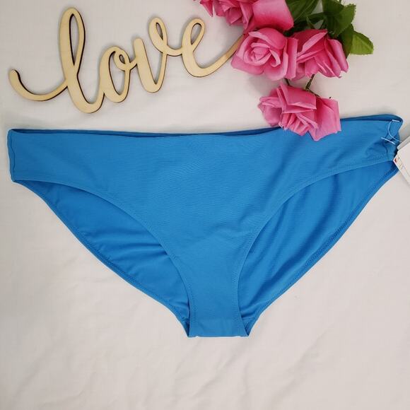 Athleta Ribbed Bikini Swim Bottoms Cloud Break Blue NWT Mid Rise Medium Coverage - Picture 3 of 8